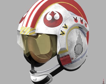 Luke Skywalker Rebel Pilot Helmet (red Five) STL File (download