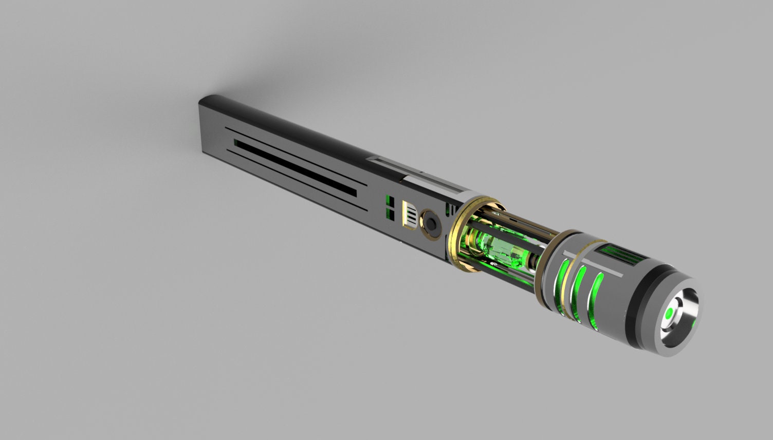 Star Wars Qui-Gon Jinn GREEN Jedi Knight Lightsaber - Cyberteez