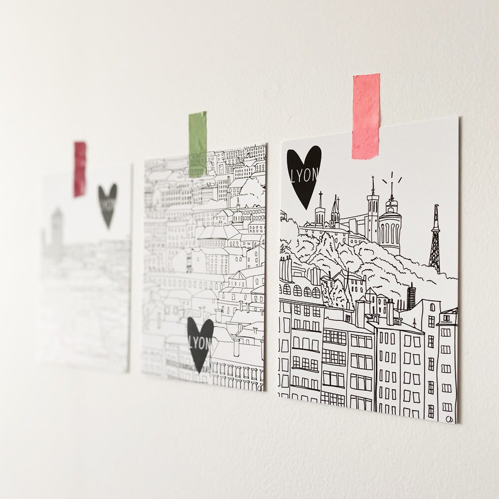 Cartes Postales Illustrations de Lyon