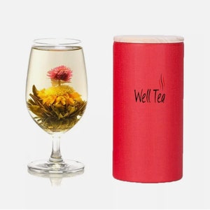 Christmas Tree Blooming Flower Tea, Festive Holiday Floral Tea, Handcrafted & Aromatic Perfect for Gifting and Celebrations, Tea Caddy