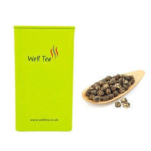 Premium Dragon Pearls Jasmine Green Tea| Hand-Rolled Chinese Tea| Loose Leaf | Aromatic & Floral | Perfect for Gift Relaxation Tea Caddy