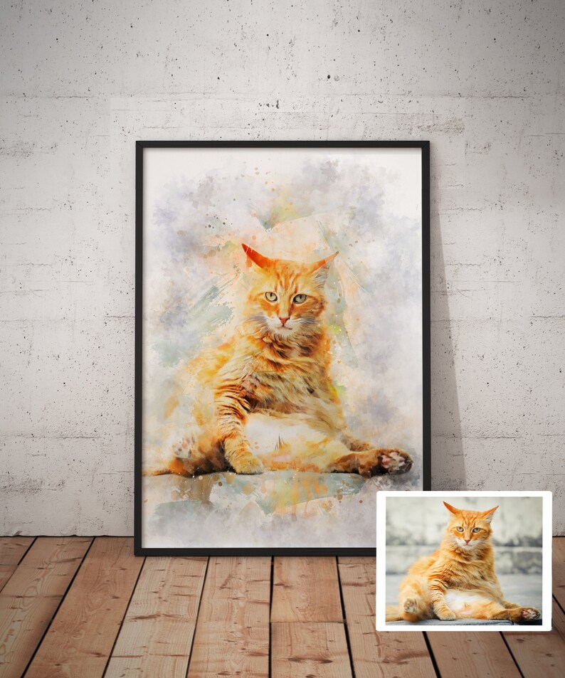 Custom Pet Portrait From Photo Personalised Pet Portrait Etsy UK