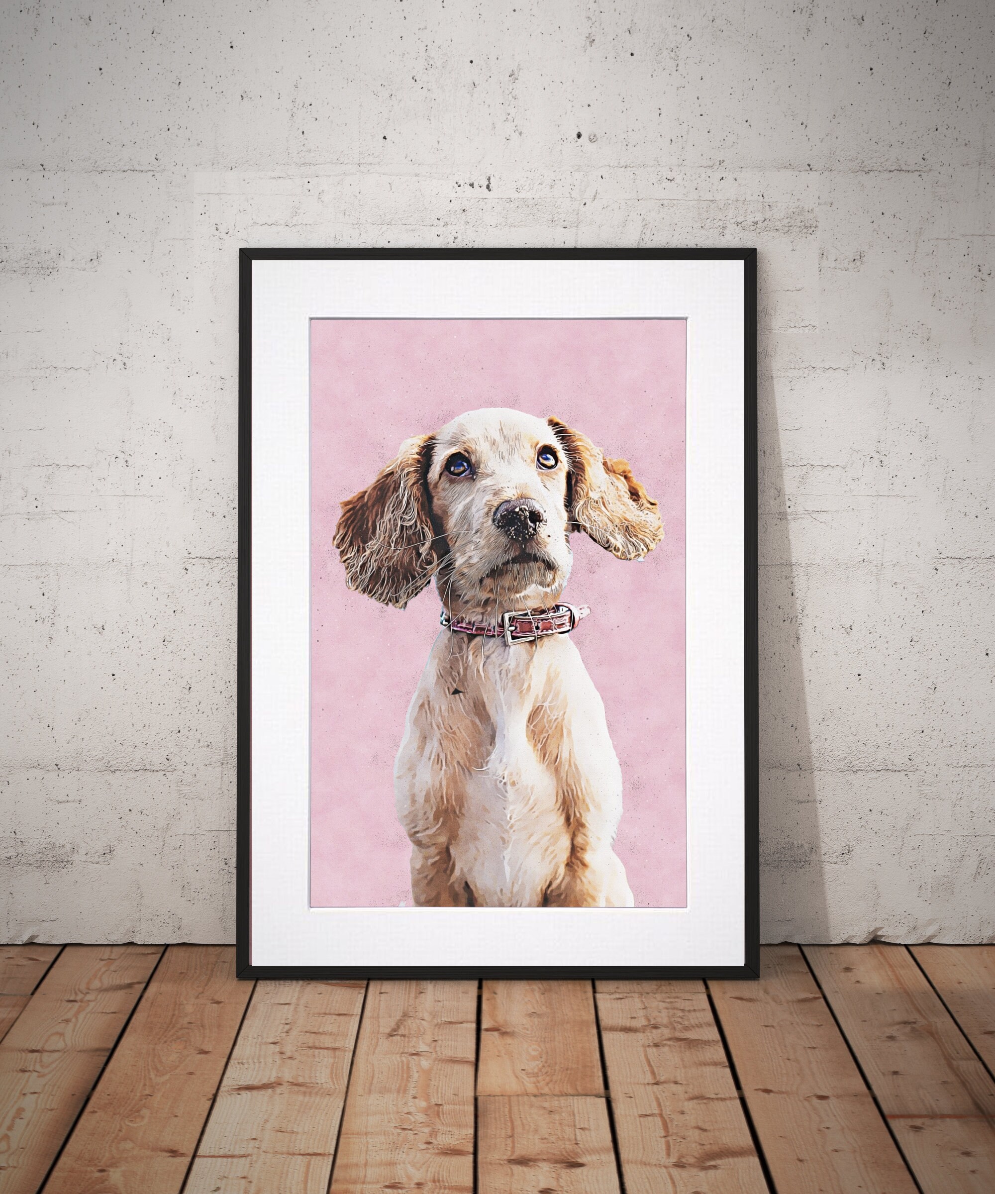 Personalised Pet Portrait Digital Custom Dog Watercolour Etsy