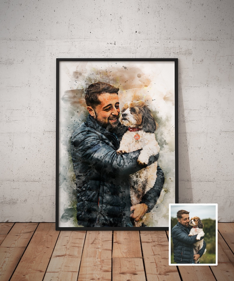 Pet Portrait Personalized Pet Portrait Personalised Custom Etsy