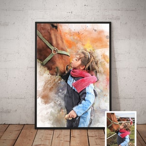 Horse Portrait, Custom Horse Portrait, Pet Loss Gift, Horse Lover Gift, Custom Horse Portrait, Pet portrait, Custom Pet Painting