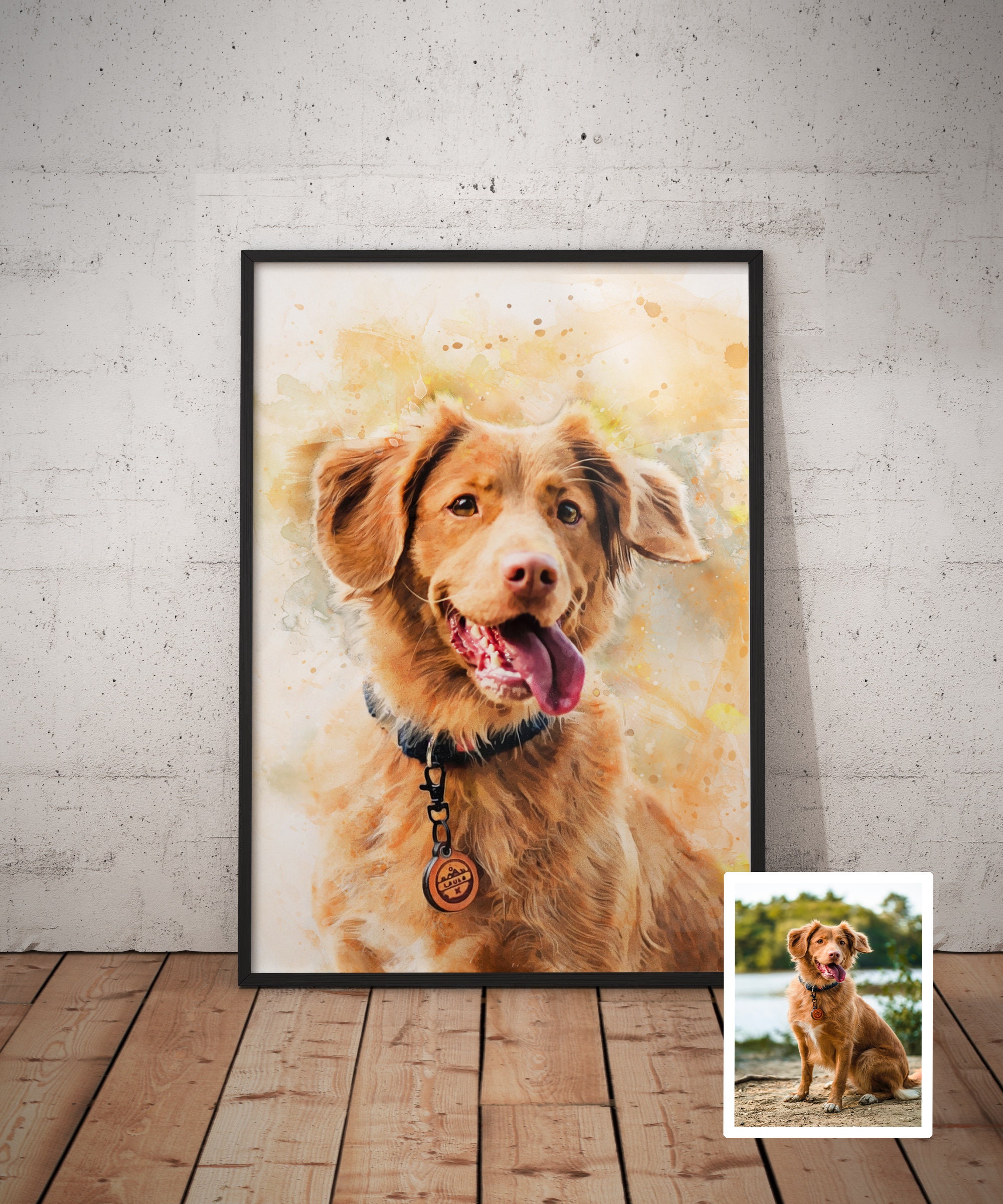 Custom Pet Portrait From Photo, Personalised Pet Portrait, Digital ...
