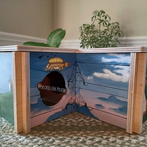 My Neighbor Totoro Themed Hamster House/Hide for Enclosure. Hand Painted, Non-toxic Paint