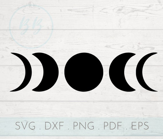 Download Moon phase cut file svg dxf png pdf eps silhouette | Etsy