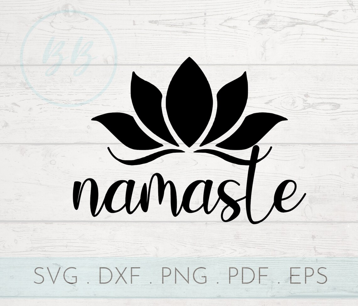 Namaste lotus cut file svg dxf png pdf eps | Etsy