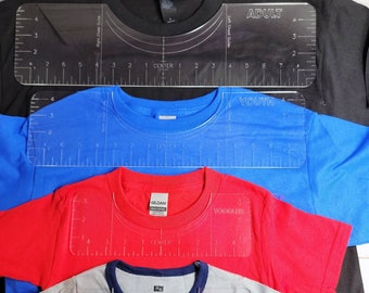 Tシャツアライメント定規、クリアクラフターセンタリングツール、簡単なカスタムシャツデカールガイド、昇華シャツイメージ定規、ビニールTシャツアライメント