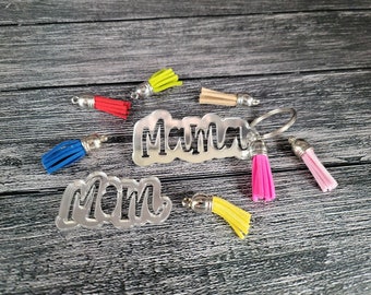 Benutzerdefinierte Muttertag Schlüsselbund, personalisierte Mama Acryl Schlüsselbund, Mama Badge Reel, personalisieren Schlüsselbund leer, Oma Geschenk, Mama Geschenk