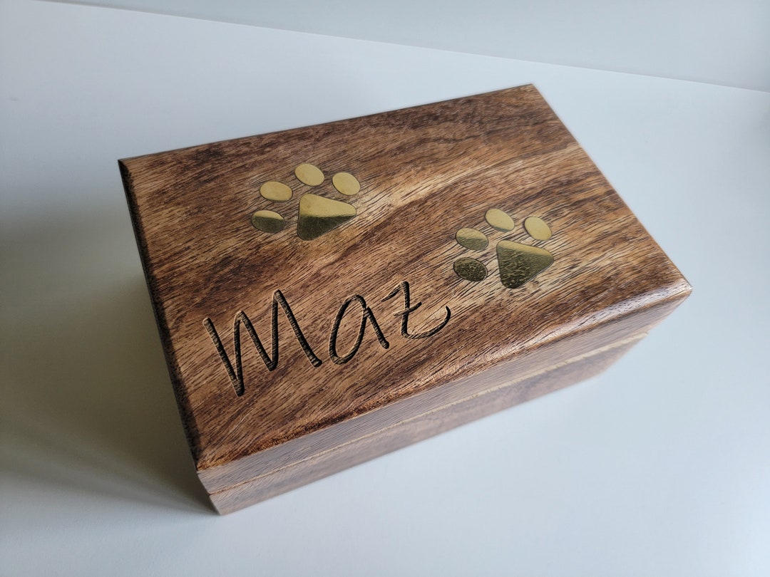 Personalized Pet Keepsake Wood Box, Pet Memorial Remains Box, Cremation