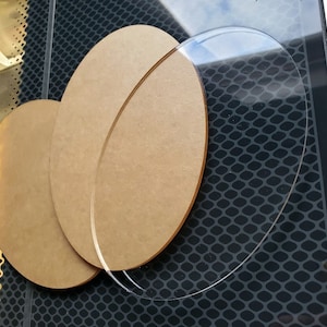 Wholesale Acrylic Blank Oval, Custom Ornament Blank, Plastic Business Supply, Personalize Craft, Make Your Own, Holiday Gift, Christmas, DIY