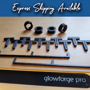 Glowforge Care Package, GF Starter Kit, Replacement V Wheels, Straight Crumb Tray Edge, Honeycomb Pin, Laser Carriage Gantry Wheel, 3D Print