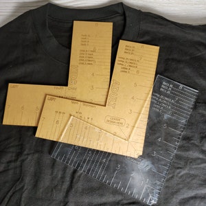 Shirt Pocket Placement Ruler, T-Shirt Chest Alignment Tool, TShirt Pocket Ruler, Screen Print, Vinyl Decal, Embroidery, L Shape, Adult, Kids