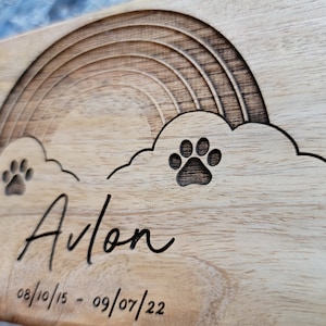 Personalized Rainbow Pet Urn, Pet Remains Wood Box, Cremation Cat Ashes, Urn Box Dog Ashes, Custom Funeral Box, Rainbow Bridge Box, Keepsake image 4