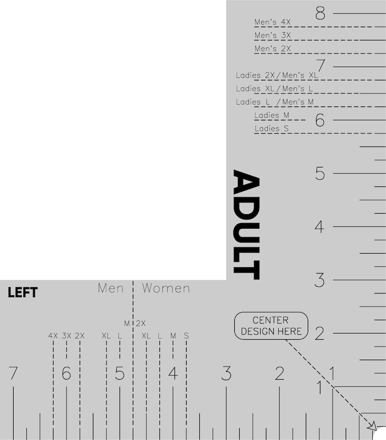 Download Digital T-Shirt Pocket Ruler File Set Shirt Chest Placement | Etsy