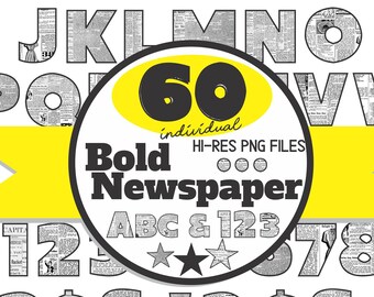 Newspaper Alphabet Etsy