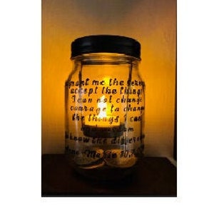 AA coin holder gift, sobriety gift, NA personalized mason jar coin holder gift sobriety date, customizable, CA personalized sobriety gift