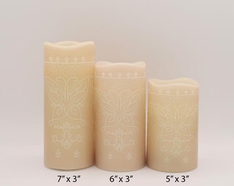 Encanto Flameless Miracle Candles - LED Butterfly Pattern Magical Dancing Flame