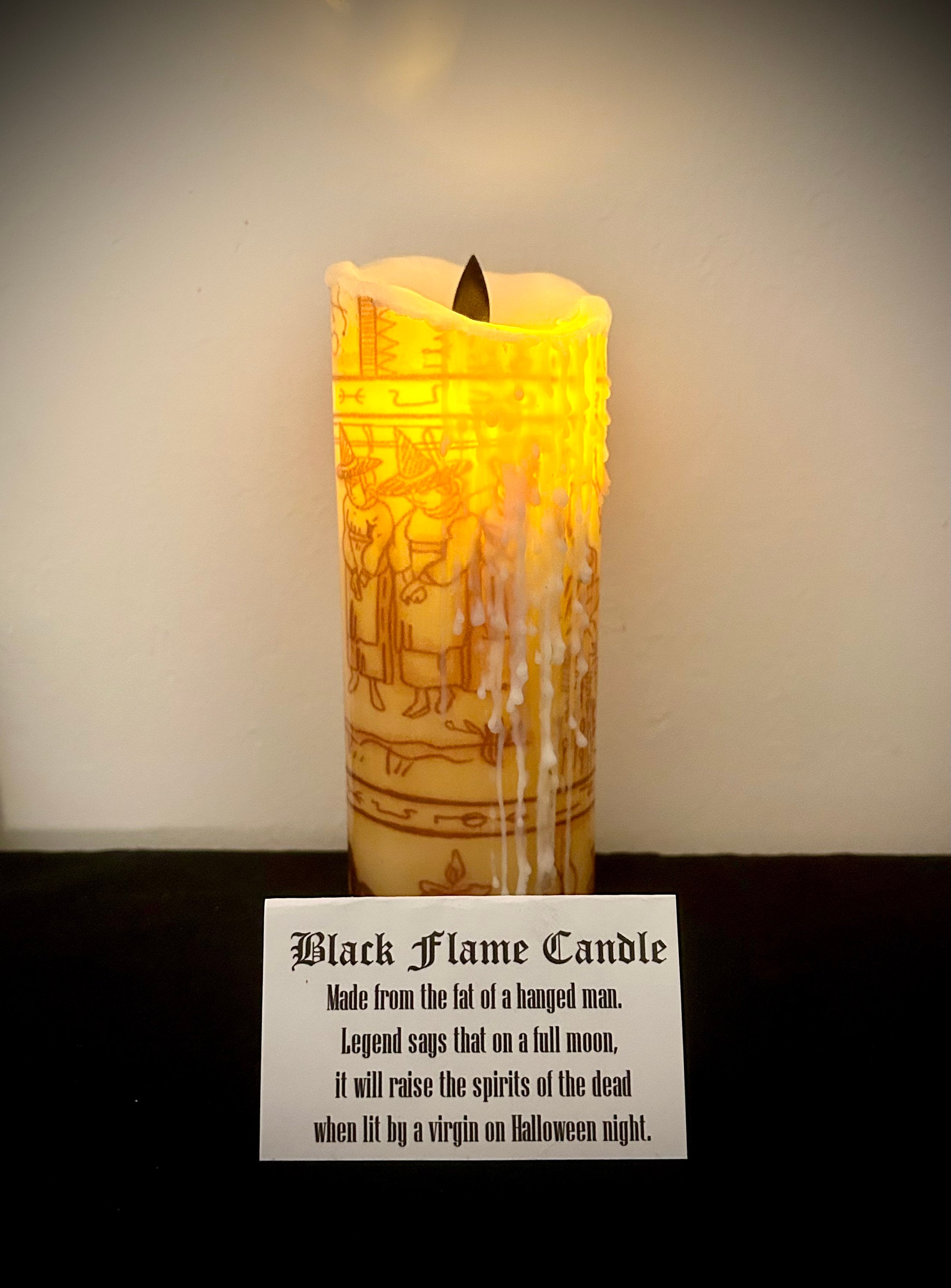 Luminara Black Wax Skull Candle