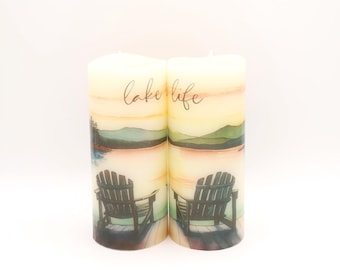 Lake Life Flameless Candle: Cabin Decor, Battery Operated