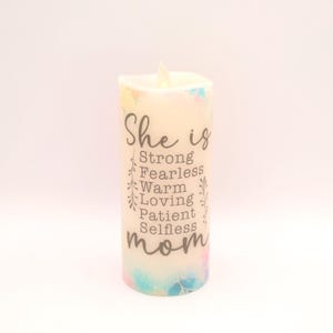 Mother&#39;s Day Affirmation Candle: Real Wax LED, Remote Option