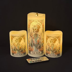 Juego de velas sin llama inspiradas en cartas del tarot, La Mamá, cera real, velas que funcionan con pilas, hermoso regalo o decoración del hogar sin riesgo de incendio