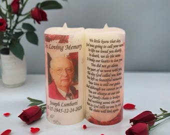 Personalized Memorial Flameless Candle: Custom Photo Keepsake