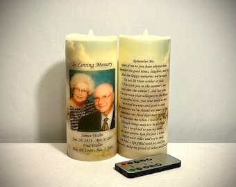 Custom Photo Memorial Candle: Flameless Funeral Gift