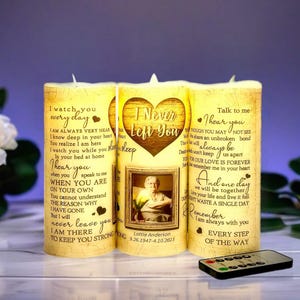 Flameless long lasting memorial candle for funeral services, wedding ceremonies, and home decor, beautiful way to honor departed loved one