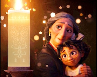 Encanto Candle, Wax battery operated candle inspired by Disney Encanto movie, remote option available, magic candle