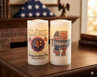 Trump Inauguration Flameless Candle: Reversible Real Wax LED with Timer