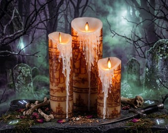 Hocus Pocus Halloween decor, Black Flame Candle Replica, Real wax, flameless candle, LED, Hocus Pocus decor