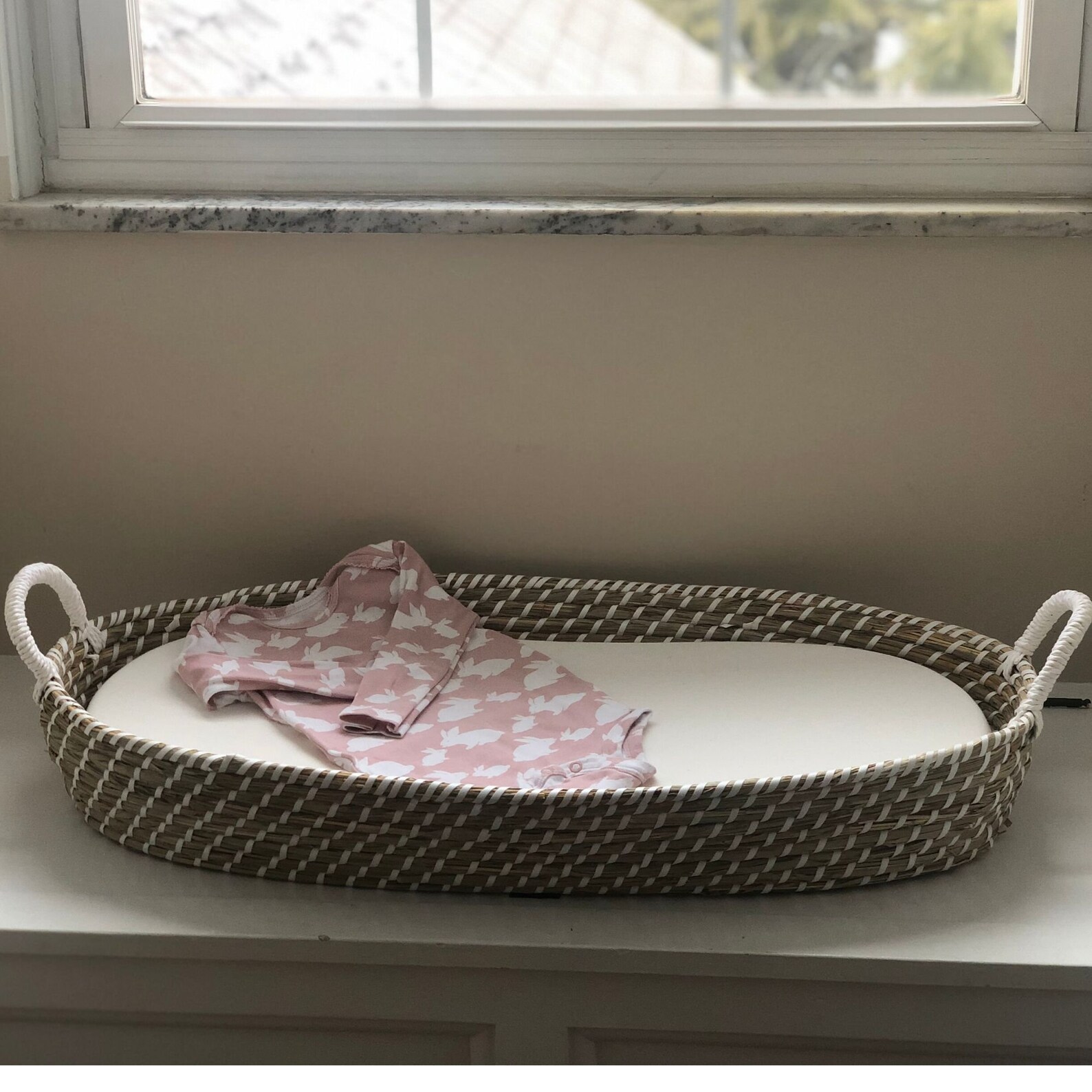 Changing Basket with Changing Pad HandWoven Changing Basket Etsy