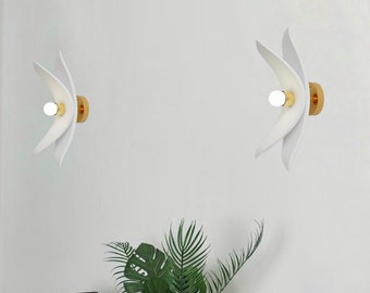 Wall sconces 2 wall lights, bedside lamp, wood sconce, elegant set of 2 for ambient lighting, lamp shade, handmade furniture, minimalist