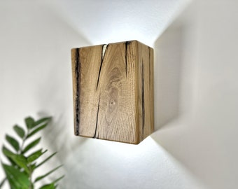 Handgefertigte Plug-In-Wandleuchte aus Holz oder mit Schalterbefestigung, Wand-Nachttischlampe in Sondergröße, Wandleuchte, Lampenschirme, Wandleuchten aus Holz