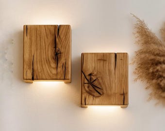 Rustic Wall Lamp, Plug in Wall Sconce, Handmade Wood Light Fixture, Applique Murale Bois, Wandlampe Holz, Vintage Farmhouse Lighting