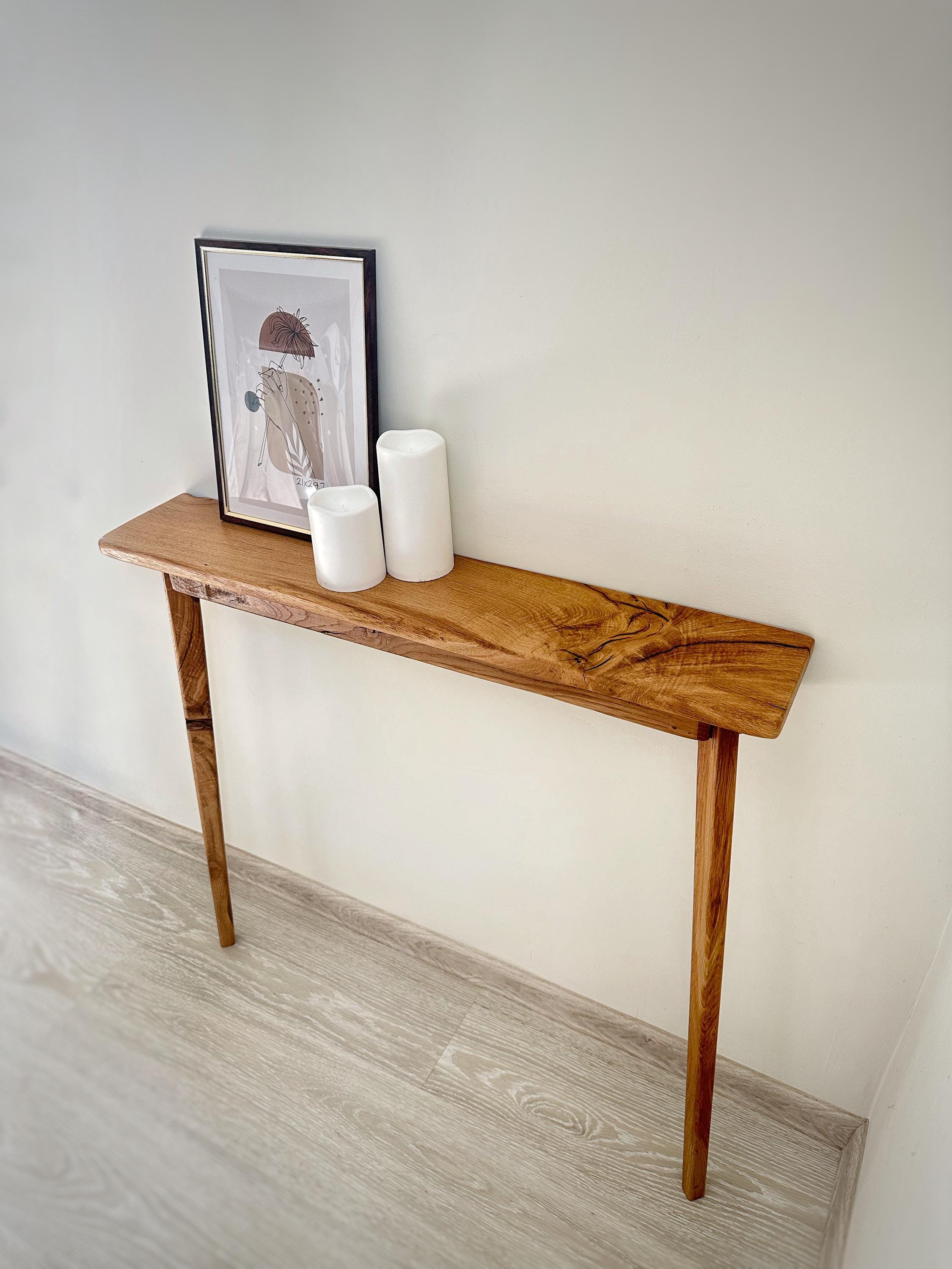 Reclaimed Wood Console Table – Rustic Farmhouse Entryway Table, Narrow ...