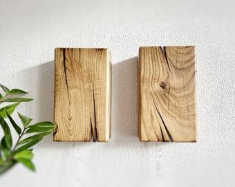 Handgefertigte Plug-In-Wandleuchte aus Holz oder mit Schalterbefestigung, Wand-Nachttischlampe in Sondergröße, Wandleuchte, Lampenschirme, Wandleuchten aus Eichenholz