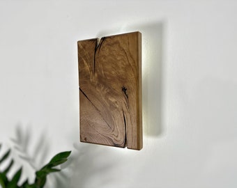 Handmade wandlampe wood plug in wall sconce or with switch fixture, custom size wall bedside lamp,lighting, lampshades, wood oak wall lights