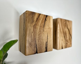 Wandlampe, Plug-in-Wandleuchte aus Holz, Eichenholz mit Knoten, industrielle handgefertigte Nachttisch-Wohndekoration, Wandleuchten, Wandlampe, Wandleuchte