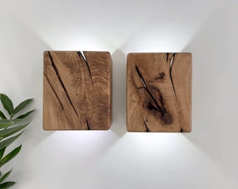 Set plug in wall of wooden oak sconces, handmade wood pendant light, led light, set of wall light sconce, wood pendant light, lampshade