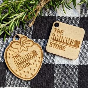 Wood Tags | Personalized Logo Tag | Custom Wood Engraving | Packaging | Wedding Favor Tag (20 pieces)