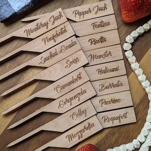 Cheese Marker Set (B) | Grazing Table Accessory | Cheese Flags