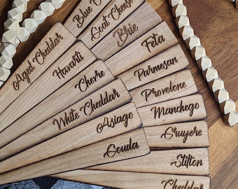 Cheese Marker Stakes (A) | Wood Cheese Markers | Set of 16 Pieces