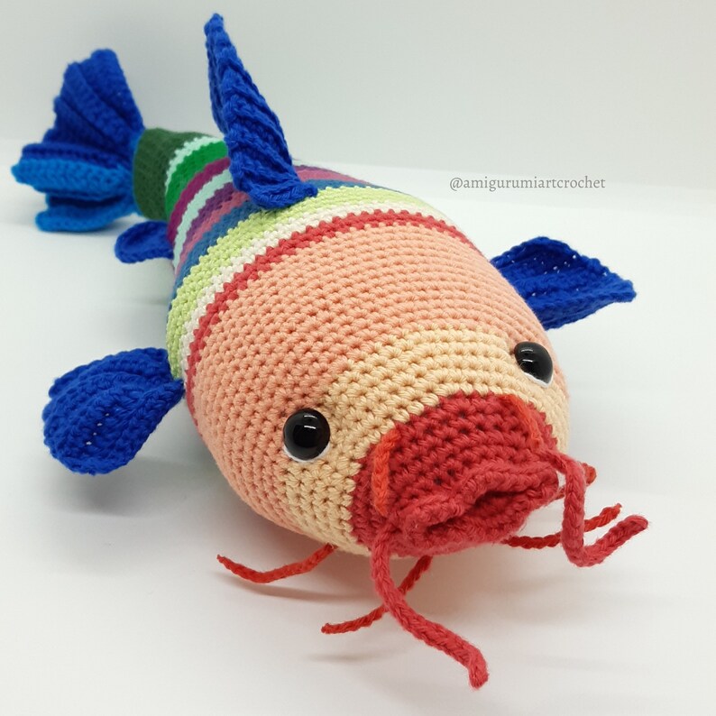 ENGLISH/SPANISH Charlotte the catfish amigurumi fish pdf pattern image 6