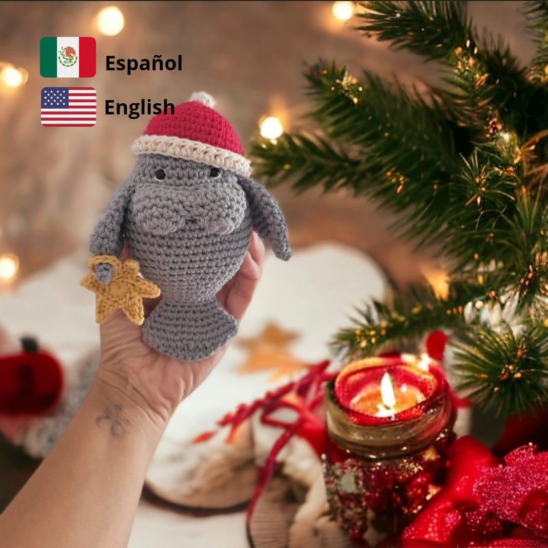 30 Manatee Crochet Patterns: Adorable Sea Cow Designs for Every Skill Level 10 English/spanish manatee amigurumi