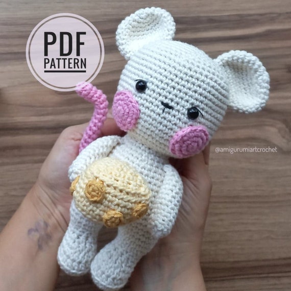 ENGLISH/ESPAÑOL Amigurumi Crochet Pattern Mouse Pdf 