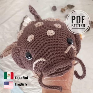 ENGLISH/ESPAÑOL pdf pattern, patrón amigurumi,  catfish, crochet fish